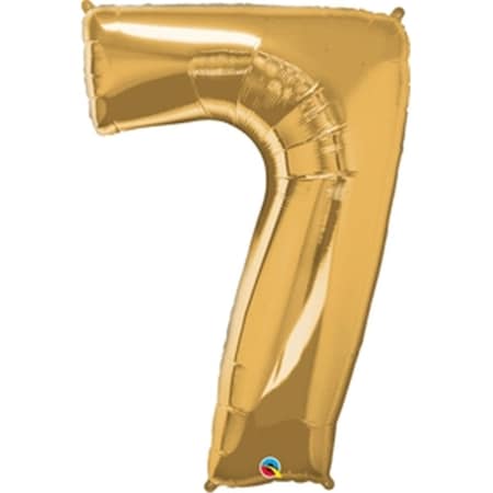 42 In. Number 7 Gold Shape Air Fill Foil Balloon